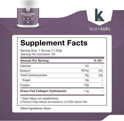 Collagen peptides powder- Naturally flavored 1 and 3 Grass-Fed 397g- 30 30 servings-