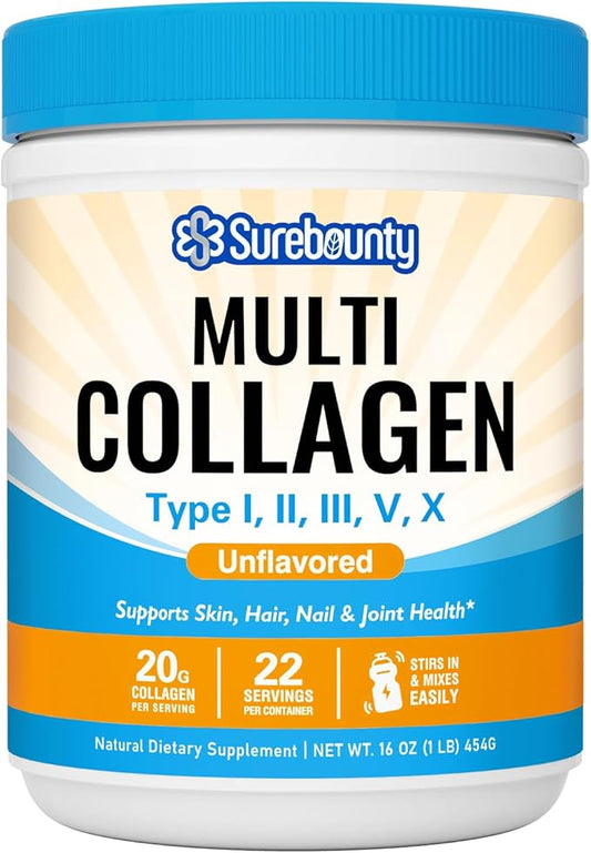 Multi Collagen Powder, Type I II 16oz