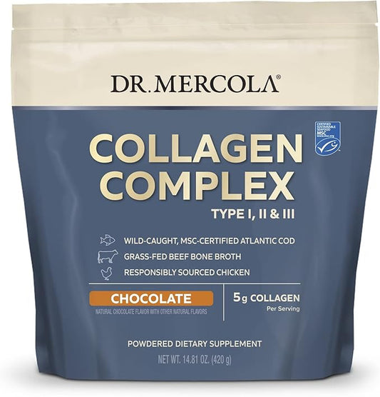 Dr. Mercola Collagen Complex Powder, Chocolate 30 Servings,