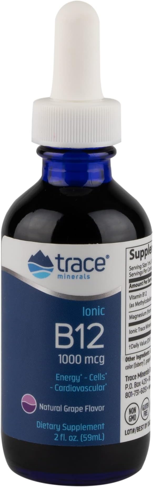 Trace Minerals | Liquid Ionic Vitamin B12 1000 1000 mcg 2 fl 59 Servings