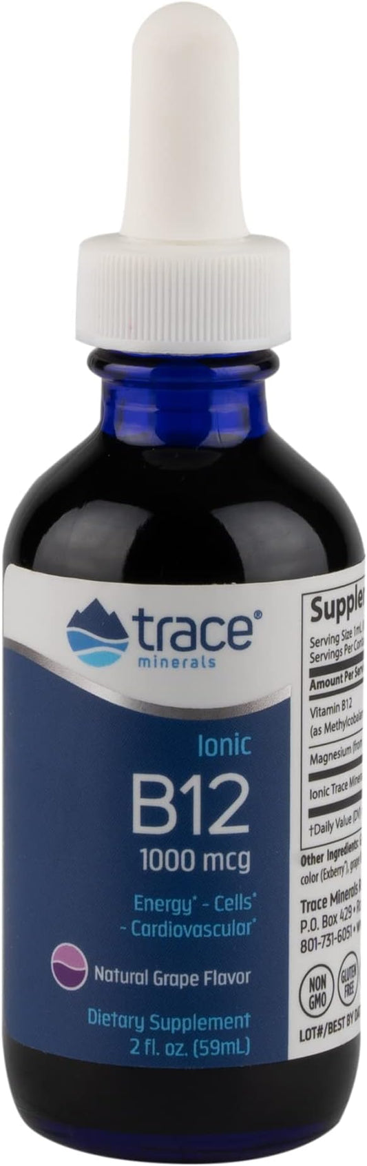 Trace Minerals | Liquid Ionic Vitamin B12 1000 1000 mcg 2 fl 59 Servings