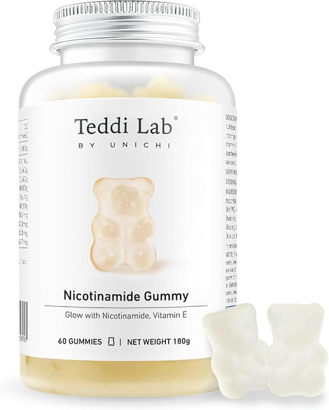 Unichi Nicotinamide Gummy, Flush Free Vitamin B3 with 60 Count
