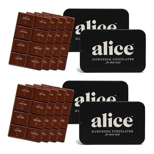 Nightcap 4-Pack | Functional Mushroom Chocolates | Supports Deep Sleep, Calm Mind, Stress Relief | Reishi, Magnesium, Zinc, L-Theanine & Chamomile | Helps to Fall & Stay Asleep