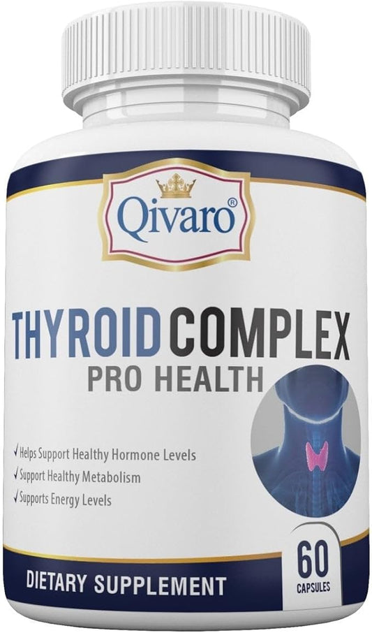 Thyroid Complex Pro - Natural Supplement for Thyroid Support, Energy, Focus and Metabolism (60 Capsules) with L-Tyrosine, Vitamin B, Iodine, Magnesium, Zinc & B-12 for Men and Women
