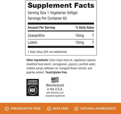 EyePromise Zeaxanthin + Lutein Eye Vitamin 60 Softgels