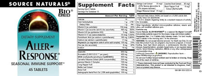 Source Naturals Aller-Response, Seasonal Immune Support* 45 Tablets