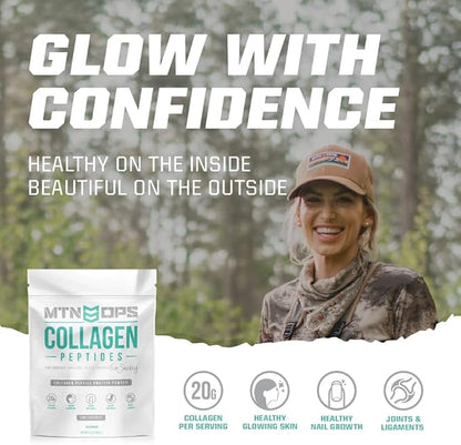 MTN OPS Collagen Peptide Protein Powder 20g Unflavored 30 Servings, 21.2 Ounce