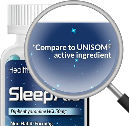 HealthA2Z Sleep Aid, Diphenhydramine Softgels, 50mg, (100 Counts)
