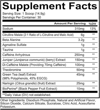 REDCON1 Total War Preworkout - Contains 320mg of Caffeine from Green Tea, Juniper & Beta Alanine - Pre Work Out with Amino Acids to Increase Pump, Energy + Endurance (Sour Gummy Bear, 30 Servings)