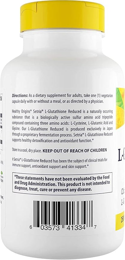Healthy Origins L-Glutathione (Setria) Reduced, 250 mg 150 Veggie
