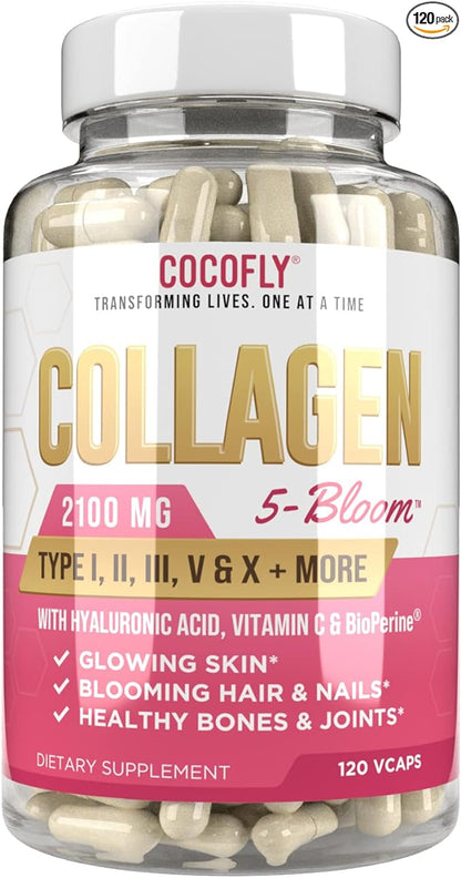 Premium Collagen Pills for Women 120 Capsules, 2100 mg