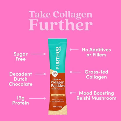 Further Food Chocolate Collagen Peptides Powder 1 & 3 Protein, 9.74 oz