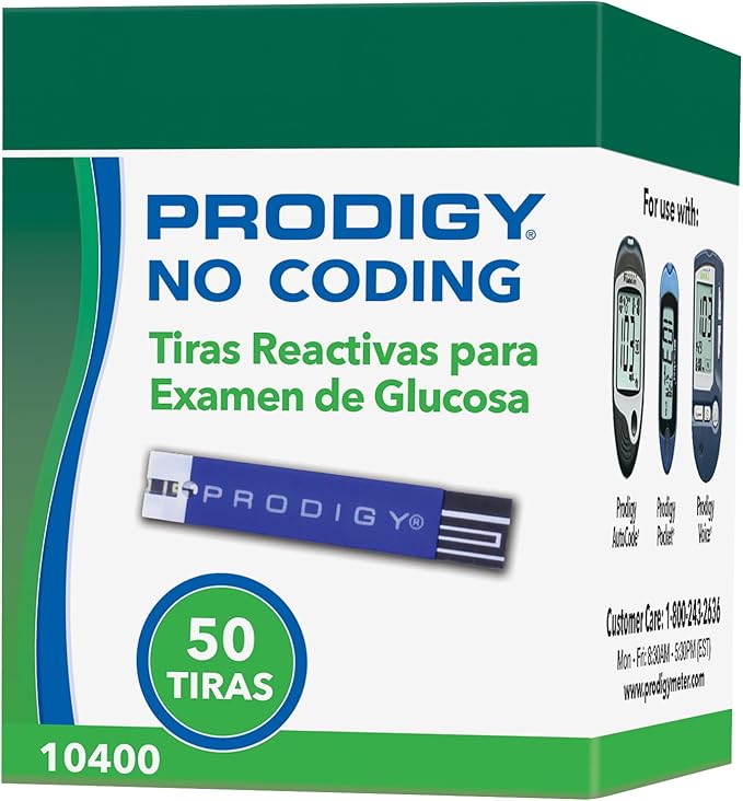 PRODIGY No Coding Blood Glucose Test 50 Strips