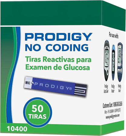 PRODIGY No Coding Blood Glucose Test 50 Strips