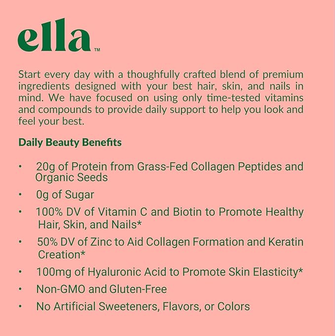 Ella Matcha Latte Collagen Protein Powder 20 Servings