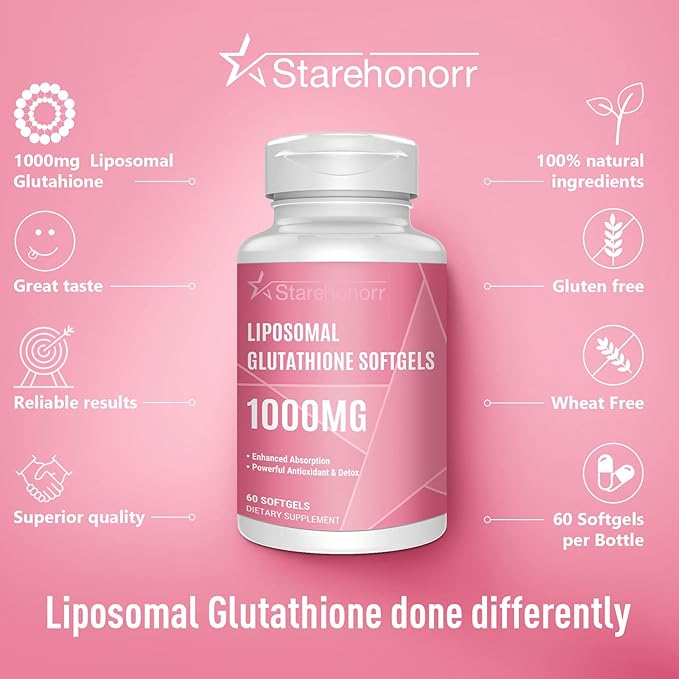 Liposomal Glutathione Softgels 1500MG, Reduced Glutathione 120 Softgels