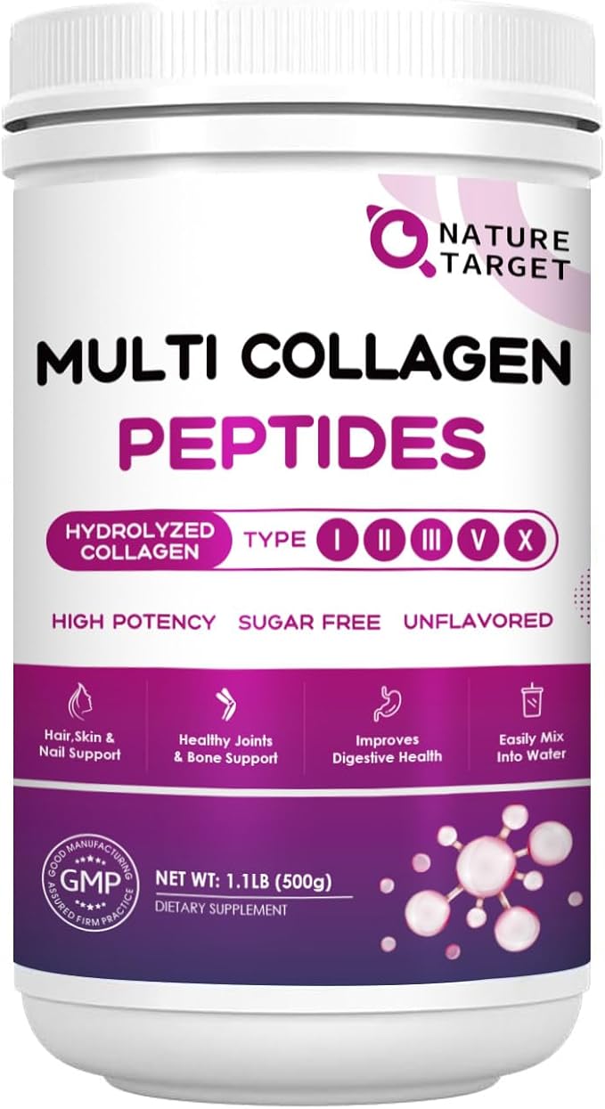 NATURE TARGET Multi Collagen Peptides Powder 50 Servings