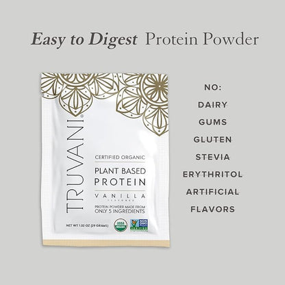 Truvani Vegan Pea Protein Powder 20g Organic 8 Single