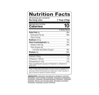 BareOrganics Artisan Ground FOCUS Bagged Coffee with Superfoods, Medium Roast, Non-GMO & Gluten-free, Ginkgo, Ashwagandha & Lion’s Mane Mushrooms, 10 oz