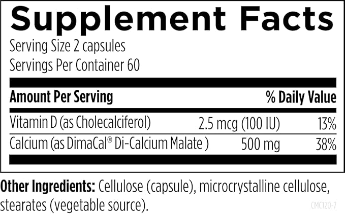Designs for Health Calcium Malate 500mg Calcium (D3) Bone (120 Capsules)