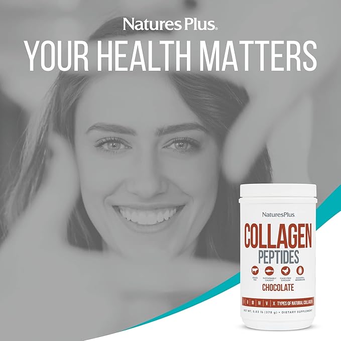Natures Plus Collagen Peptides, Chocolate 0.83 lb 14 Servings