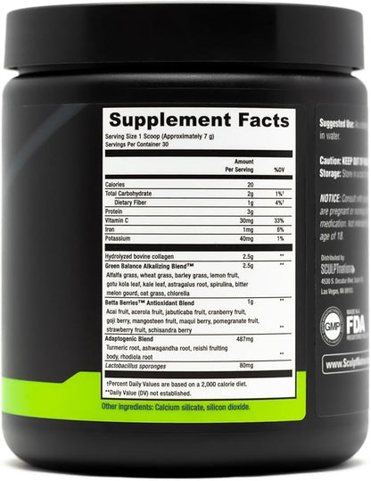 Sculpt Nation by V Shred Greens - Premium Greens Powder & Superfood Blend with Collagen to Support Skin, Digestion, and Energy - 30-Day Supply