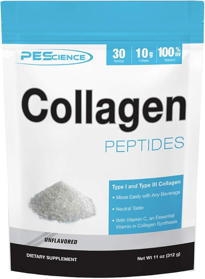 PEScience Collagen Peptides Powder, Hydrolyzed Collagen 30 Servings,