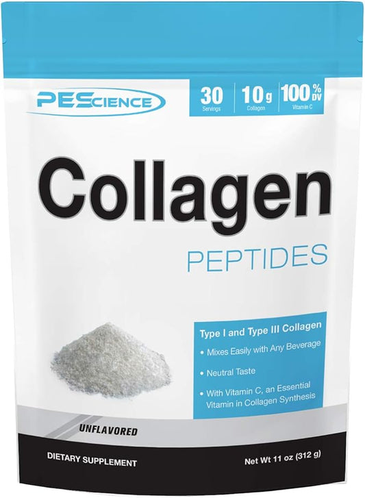 PEScience Collagen Peptides Powder, Hydrolyzed Collagen 30 Servings,