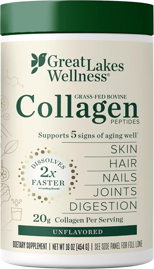 Great Lakes Wellness Collagen Peptides Powder 16oz -