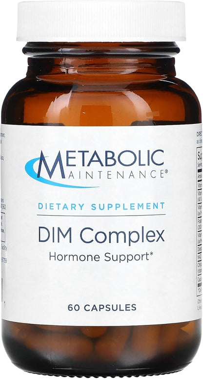 Metabolic Maintenance DIM Complex - 100mg Diindolylmethane Supplement with Vitamin E, B12, Active Folate + NAC - Helps Promote Healthy Estrogen Metabolism (60 Capsules)