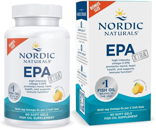 Nordic Naturals EPA Xtra, Lemon 90 Soft 1640 mg Omega-3 - 45 Servings