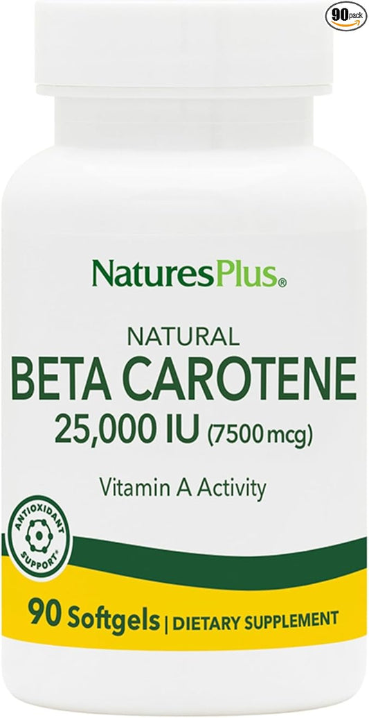 Natures Plus Natural Beta Carotene 25,000 iu 90 Softgels 90 Servings