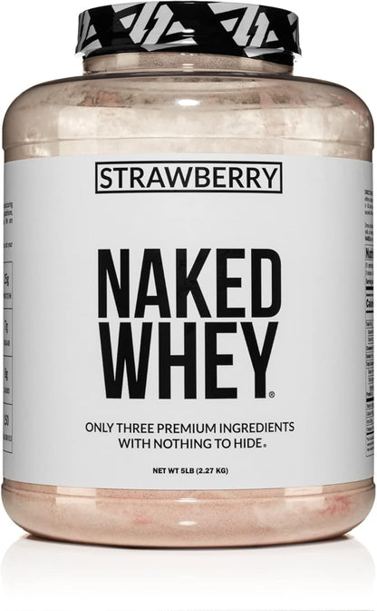 NAKED Strawberry Whey Protein 5lb Bulk, 61 Servings