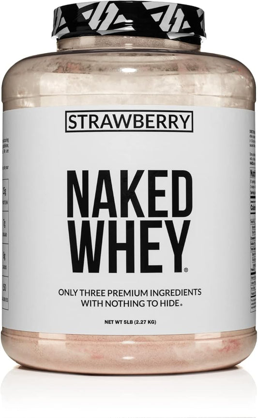 NAKED Strawberry Whey Protein 5lb Bulk, 61 Servings