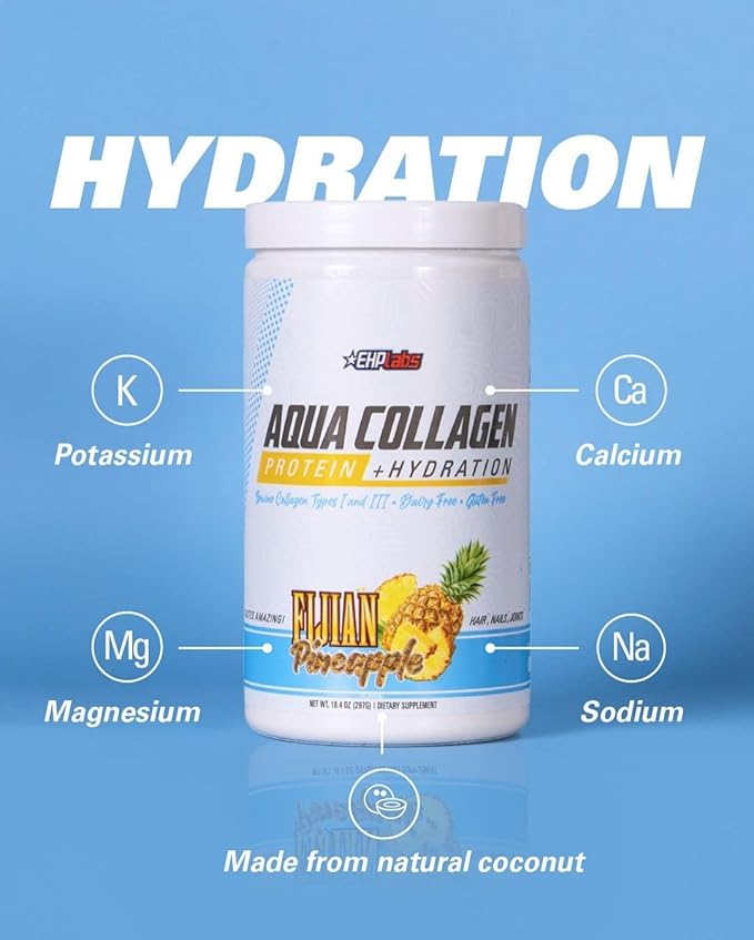 EHP Labs Aqua Hydrolyzed Collagen Peptides Powder 10g of 24 Servings