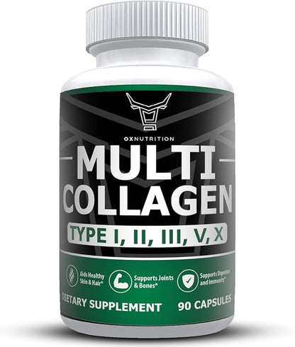 OX OXNUTRITION 90 Capsules Multi Collagen 3P Tested