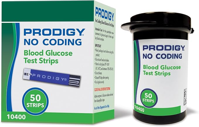 PRODIGY No Coding Blood Glucose Test 50 Strips