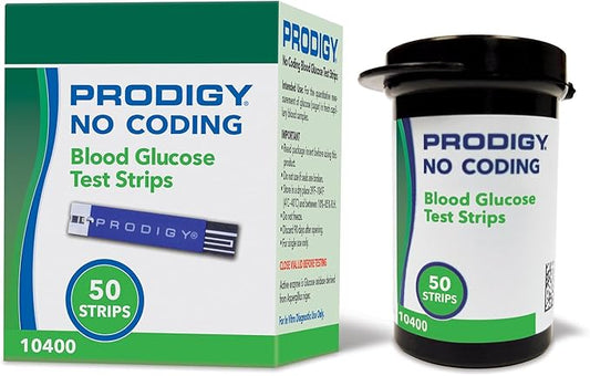 PRODIGY No Coding Blood Glucose Test 50 Strips