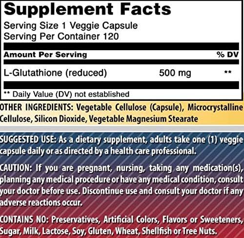 Amazing Formulas L-Glutathione 500 Mg 120