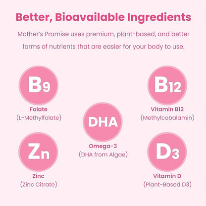 Prenatal Vitamin Gummies with DHA 3, Methylfolate, D3, Pregnancy 120 Count