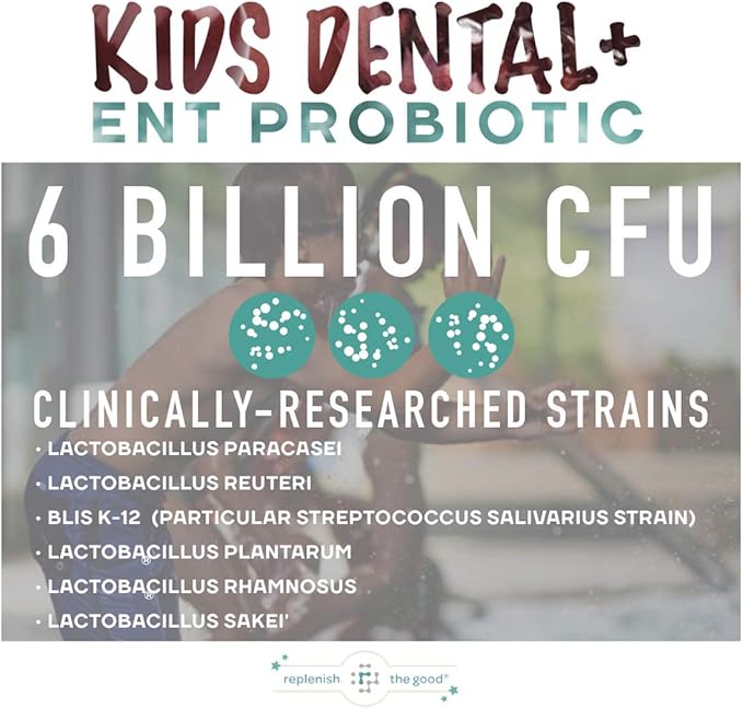 Children's Probiotics, 60 Cherry-Pomegranate Chewables - Easy to Swallow, Helps Digestive & Immune Support, Oral Probiotics for Healthy Teeth and Gums, Bad Breath & ENT Support