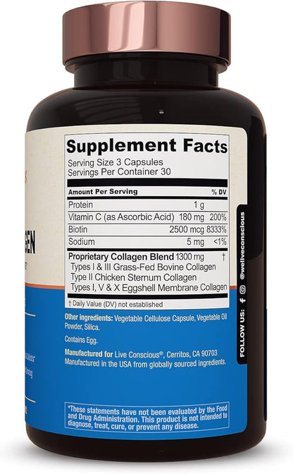 Live Conscious Beyond Collagen Multi Collagen Capsules 90 Capsules (2-Pack)