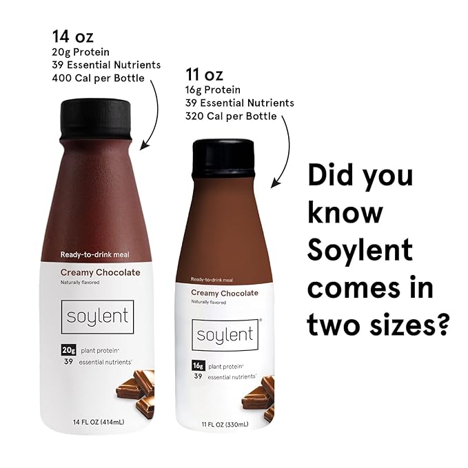 Soylent Chocolate Meal Replacement Shake, Contains 16g Complete 11oz, 24 24 Pack