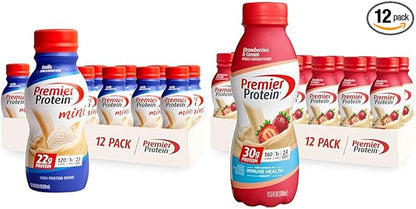 Premier Protein Shake MINIs Vanilla 22g 120 Calories 12 & 30g Protein 160 Calories 12