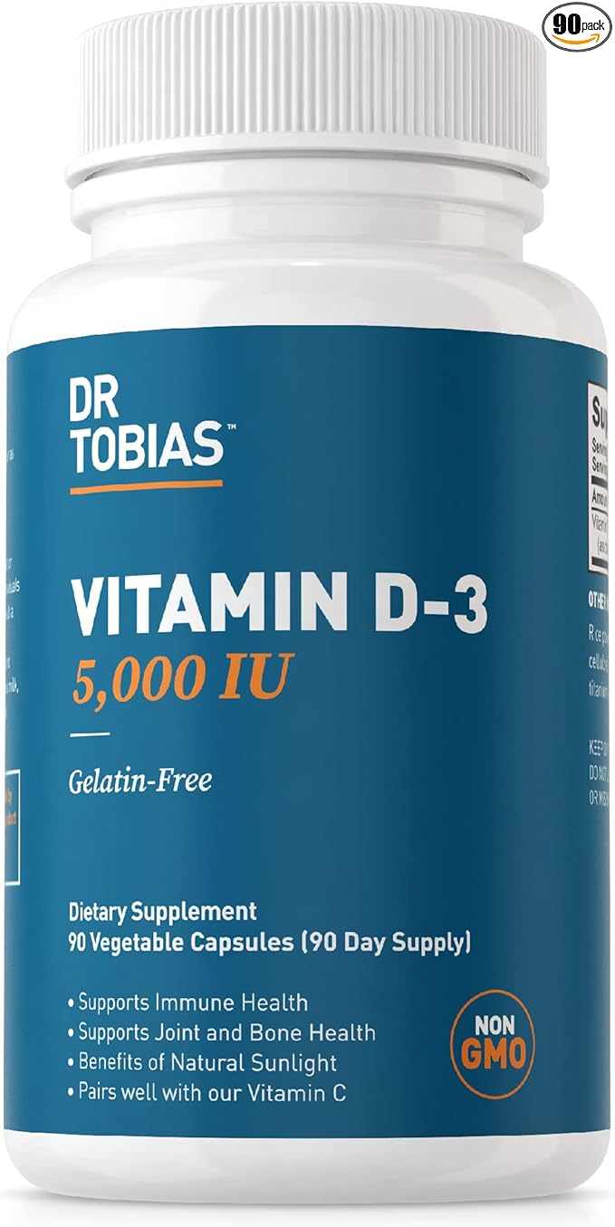 Dr. Tobias Vitamin D3 5000 IU, 90 Capsules, 90 Servings