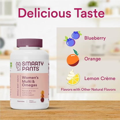 SmartyPants Women's Multivitamin Gummies: Omega 3 CoQ10, Vitamin D3, C, B12, B6, B6, Vitamin 120 Count (20 Day