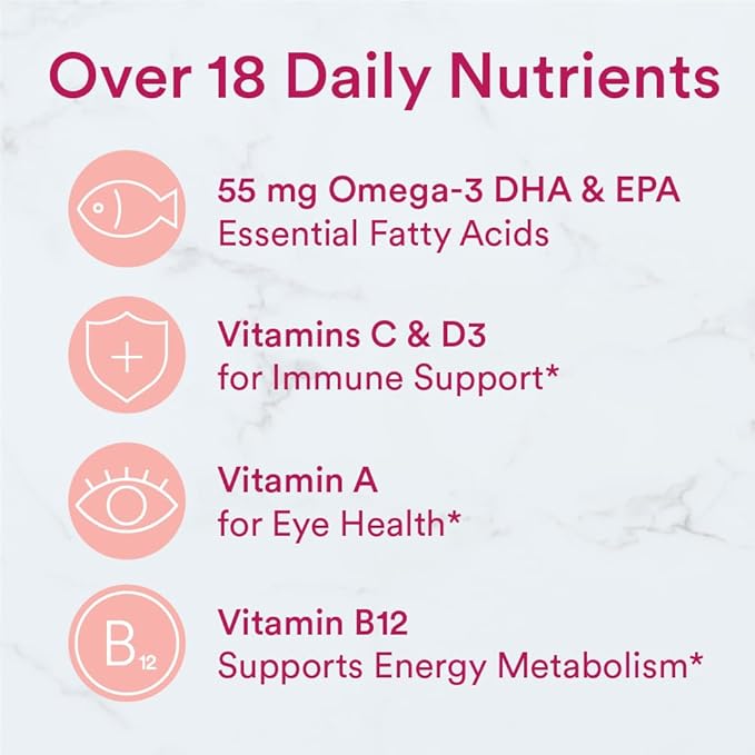 SmartyPants Teen Girl Multivitamin Gummies: Omega 3 Fish D3, C, B12, B6, B6, Vitamin 120 Count (30 Day 2)