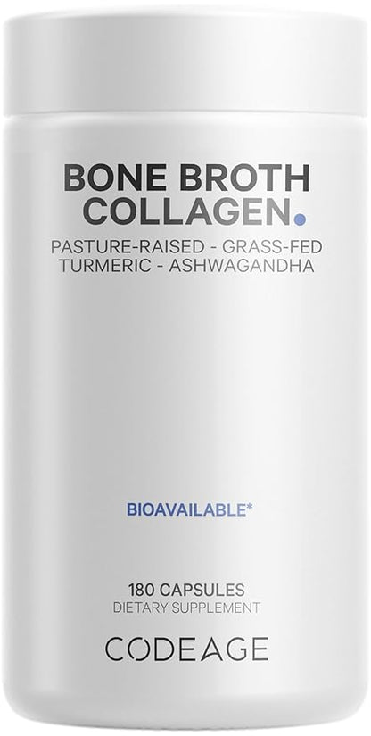 Codeage Organic Bone Broth Collagen Peptides 180 Capsules