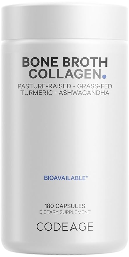 Codeage Organic Bone Broth Collagen Peptides 180 Capsules