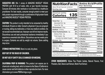 Vegan Protein Powder 28 Grams 34 Servings (3 Lb,